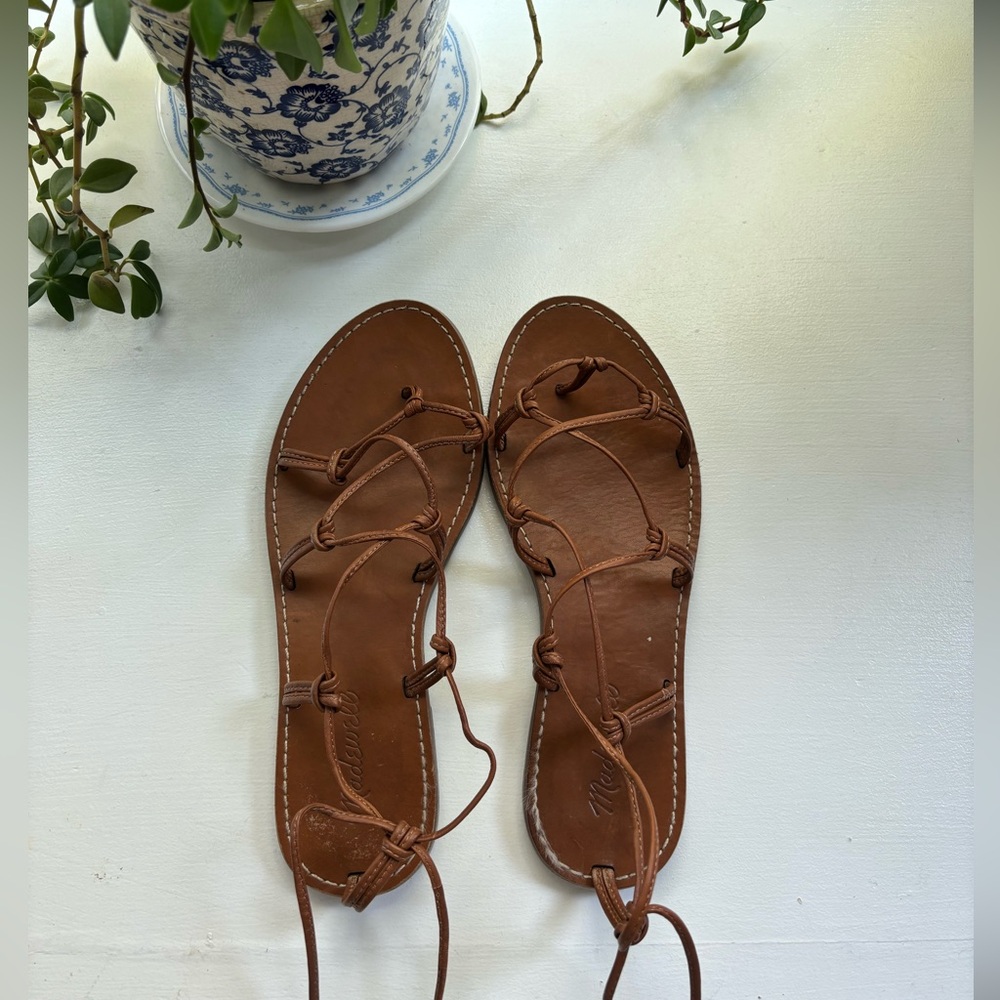 Madewell The Boardwalk Leather Lace-up Sandal